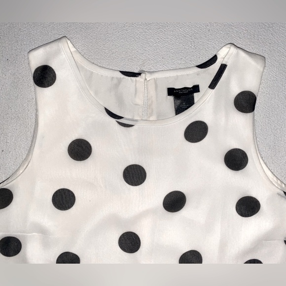 NWT Ann Taylor Sleeveless A-line Polka Dots Dress - Picture 9 of 15